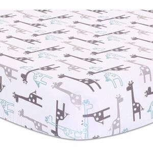 NIP The Peanutshell Uptown Giraffe Giraffe Printed Cribsheet